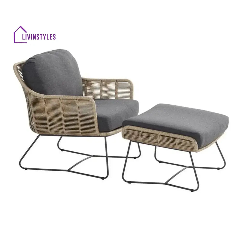 Lamees Outdoor All-Weather Rope Footstool - Footrest