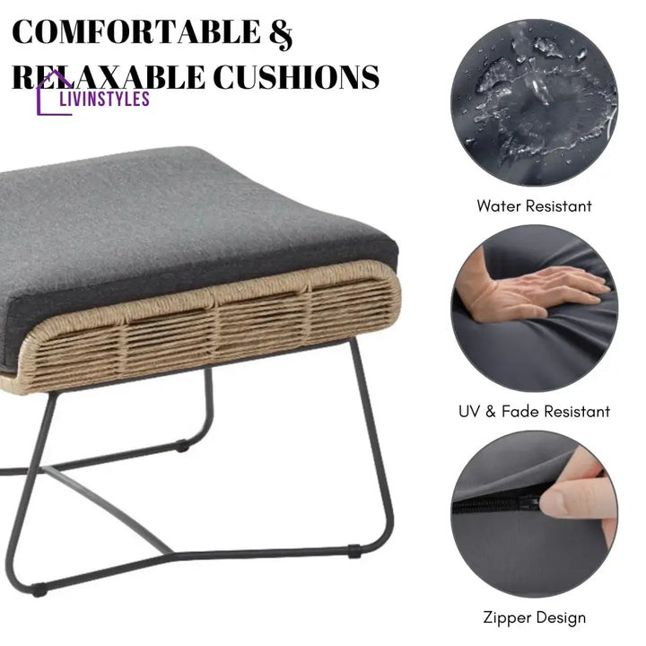 Lamees Outdoor All-Weather Rope Footstool - Footrest