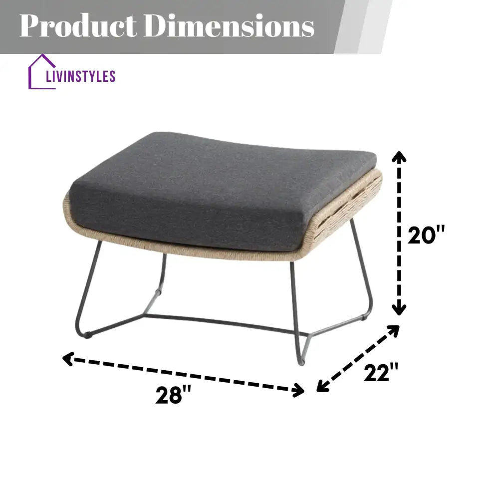 Lamees Outdoor All-Weather Rope Footstool - Footrest