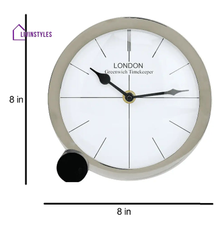 Langston Silver Table Clock