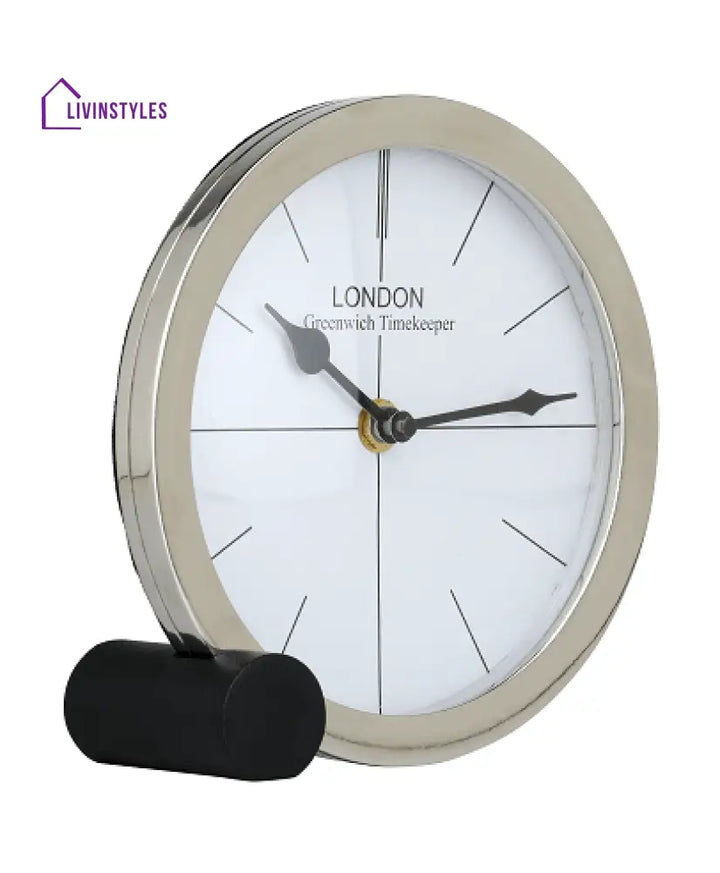 Langston Silver Table Clock