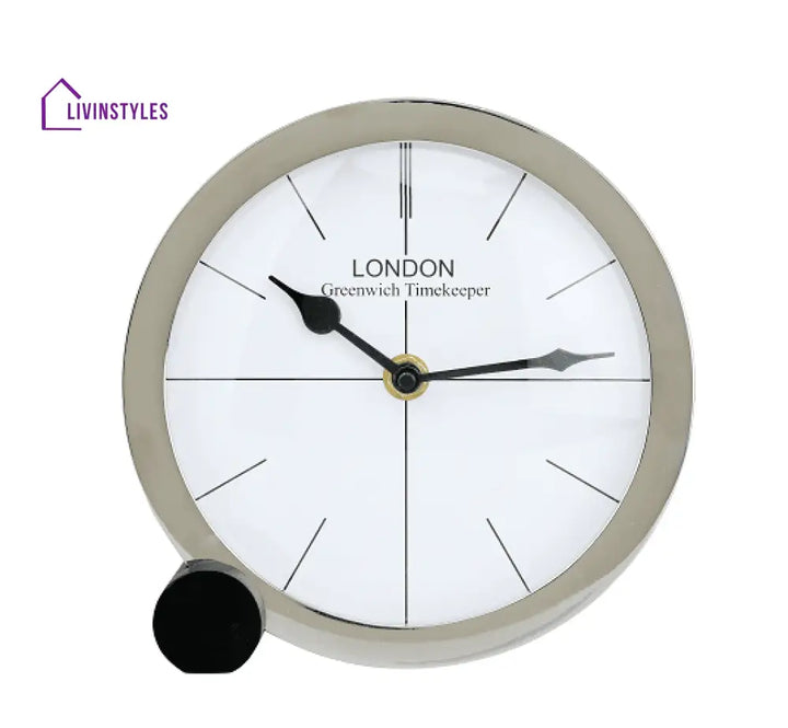 Langston Silver Table Clock