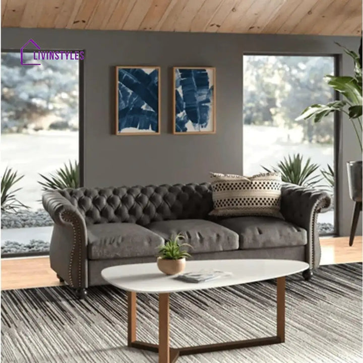 Larisa 3 Seater Sofa for Living Room Dark Grey