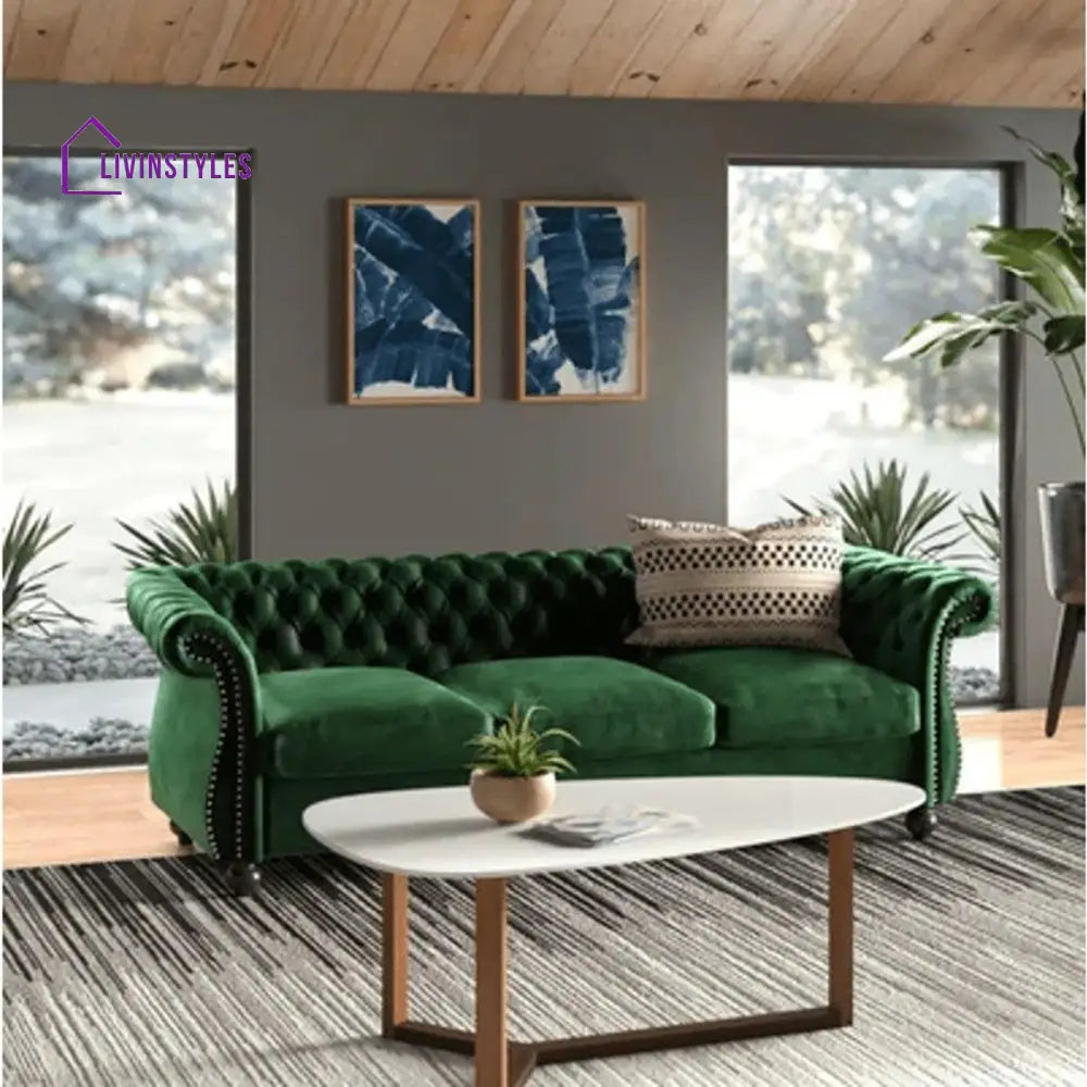 Larisa 3 Seater Sofa for Living Room Green