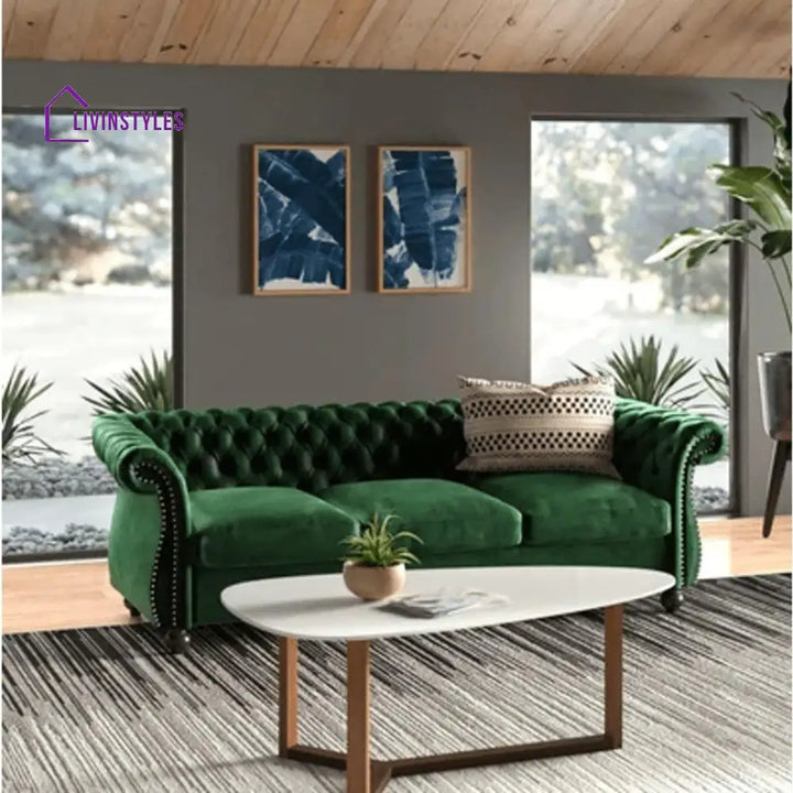 Larisa 3 Seater Sofa for Living Room Green