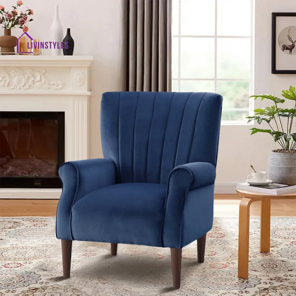 Larisha Solid Wood and Fabric Arm Chair | Living Room Chair | Lounge Chair