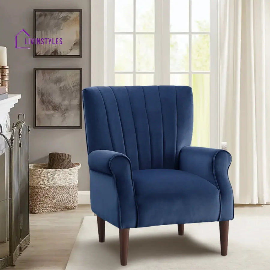 Larisha Solid Wood and Fabric Arm Chair | Living Room Chair | Lounge Chair