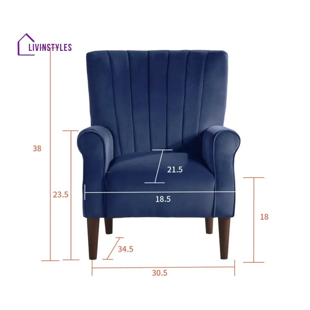 Larisha Solid Wood and Fabric Arm Chair | Living Room Chair | Lounge Chair