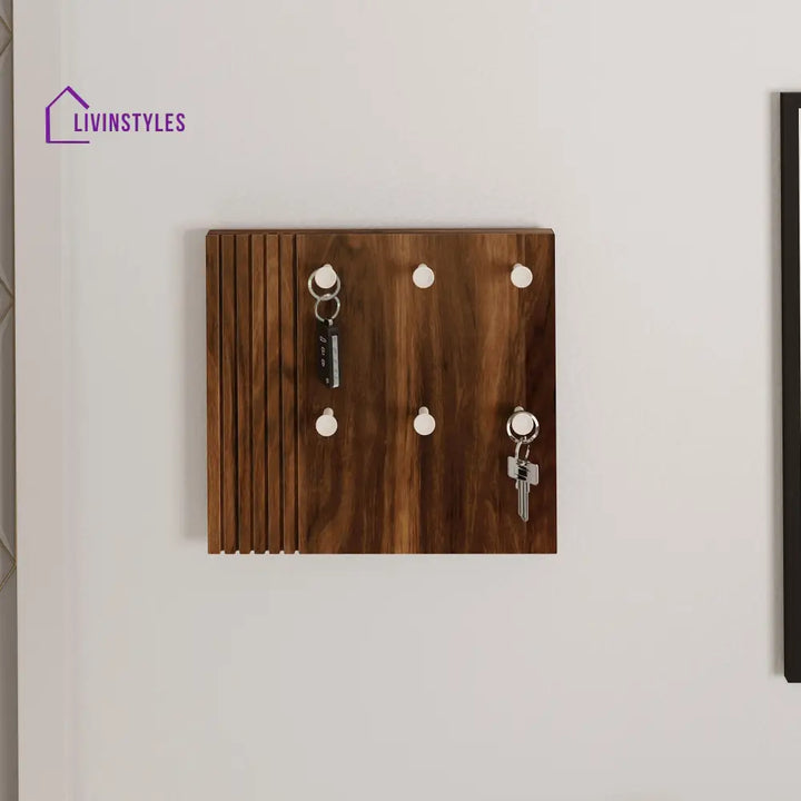 Larkyn Engineered Wood Wall Mount Key Holder with 6 Knob