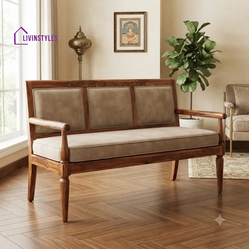 Larson Wooden Bench for Living Room | Bedroom | Extra Seating