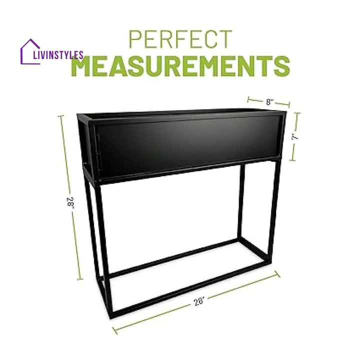 Larue Outdoor Metal Planter For Garden Balcony (Black) - Planter