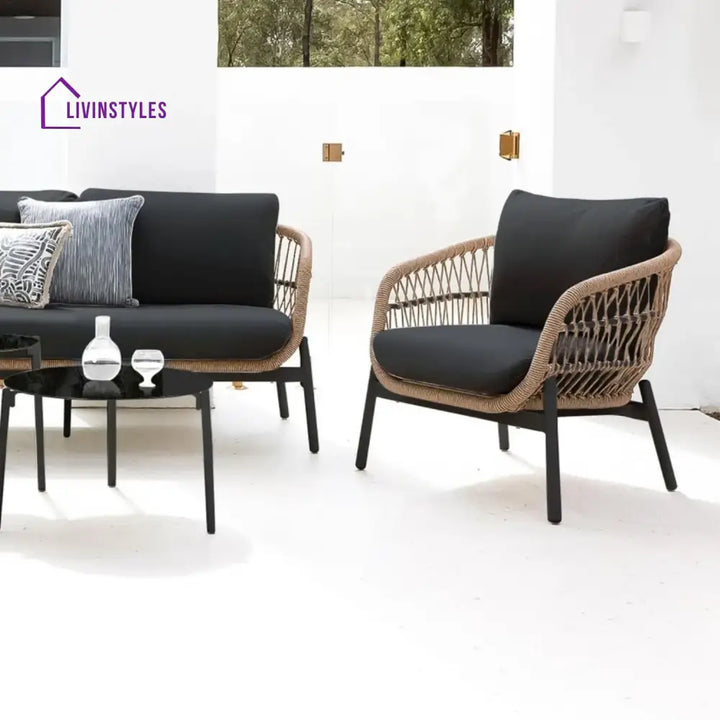 Latika Outdoor 4 Seater Rope Conversation Sofa Set - Sofa Set
