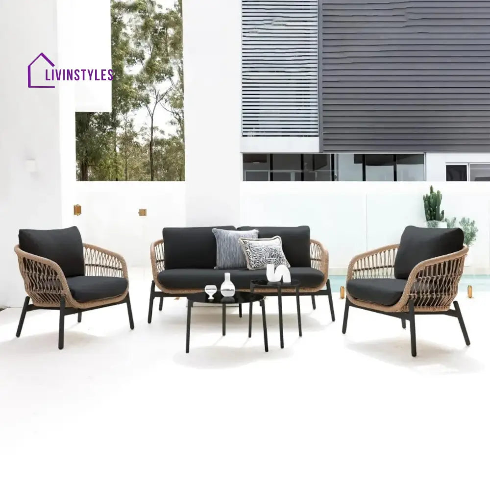 Latika Outdoor 4 Seater Rope Conversation Sofa Set - Sofa Set