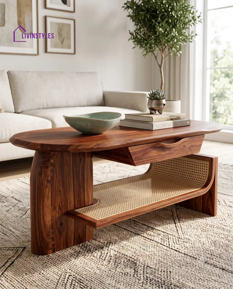 Laure Wooden Coffee Table for Living Room | Tea Table | Teapoy | Center table