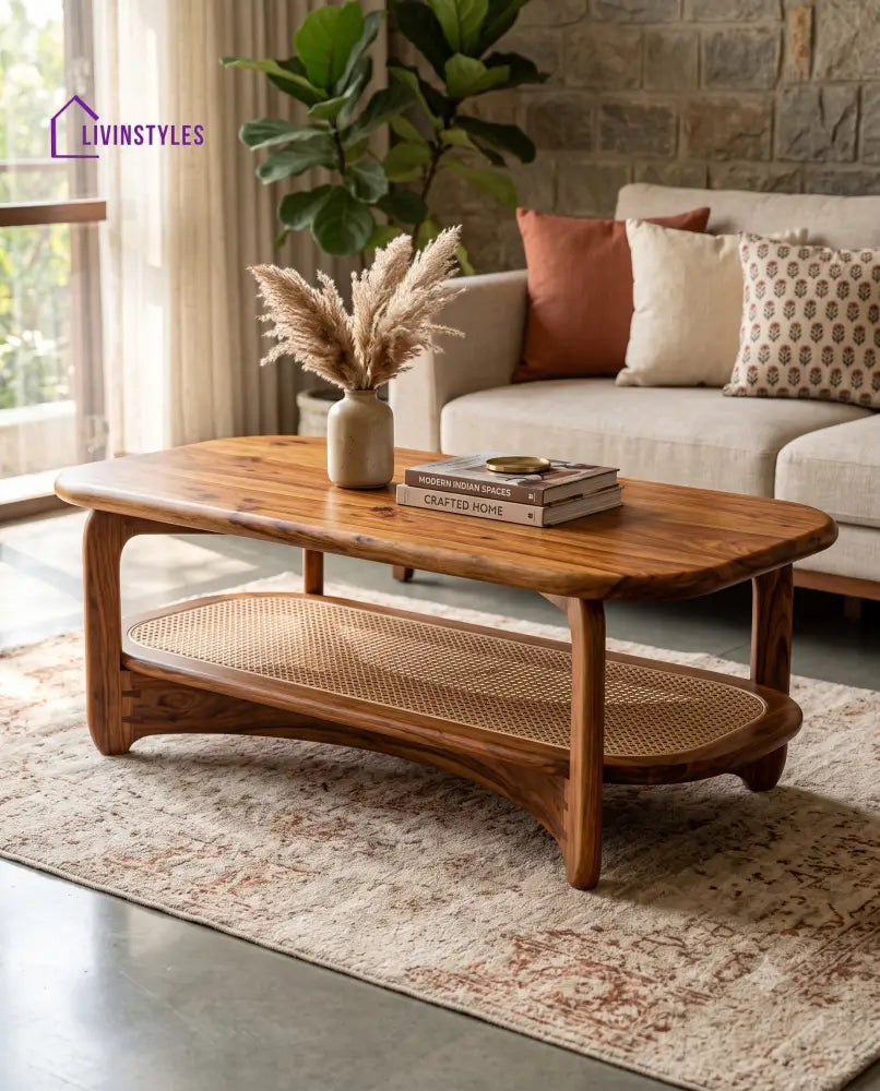 Laurine Wooden Coffee Table for Living Room | Tea Table | Teapoy | Center table