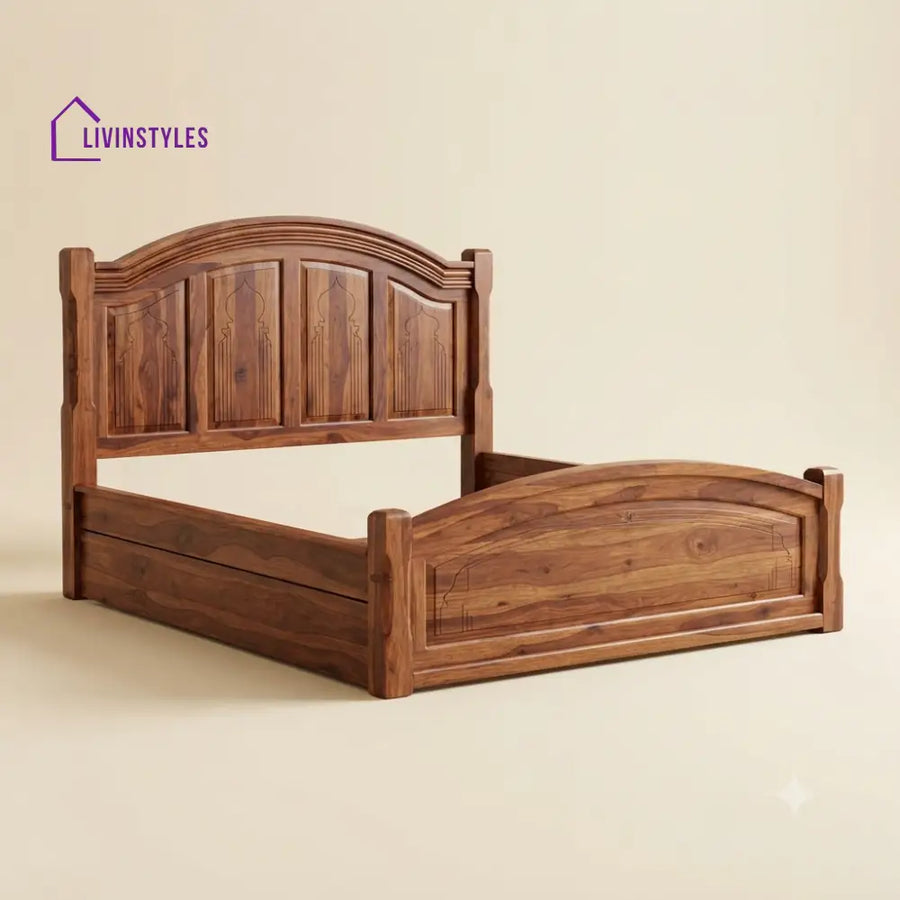 Lavanya Sheesham Wood Bed With Box Storage | Wooden Bed