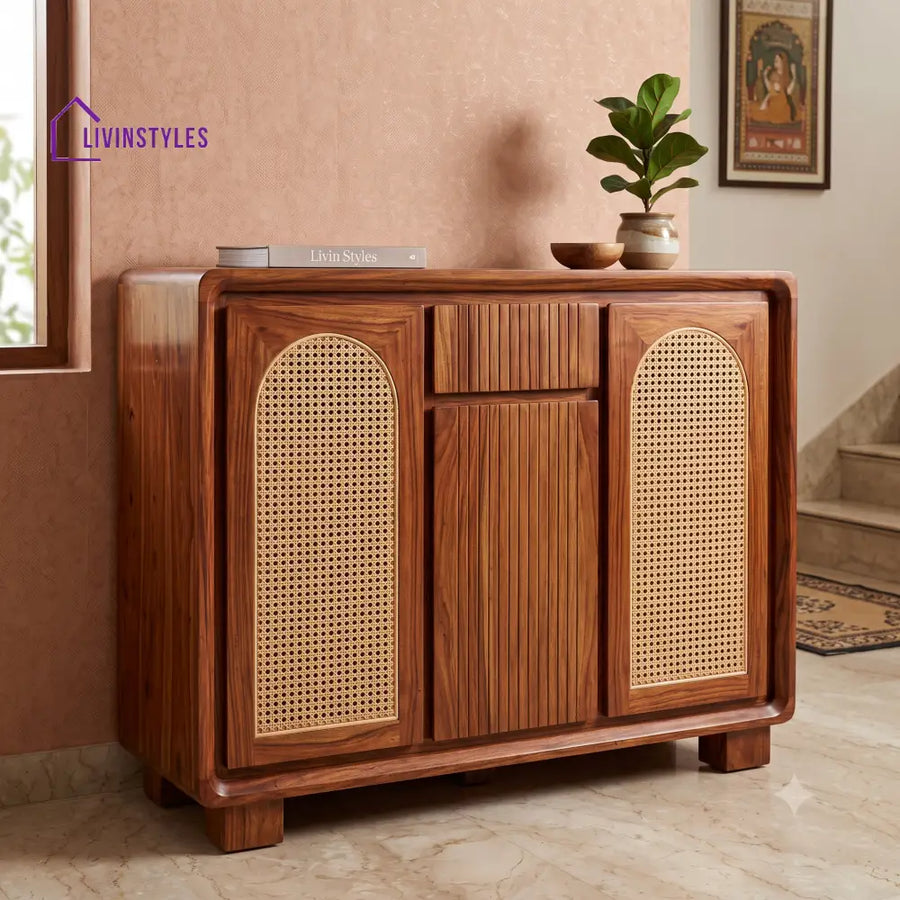Lavanya Sheesham Wood Shoe Rack | Wooden Shoe Cabinet