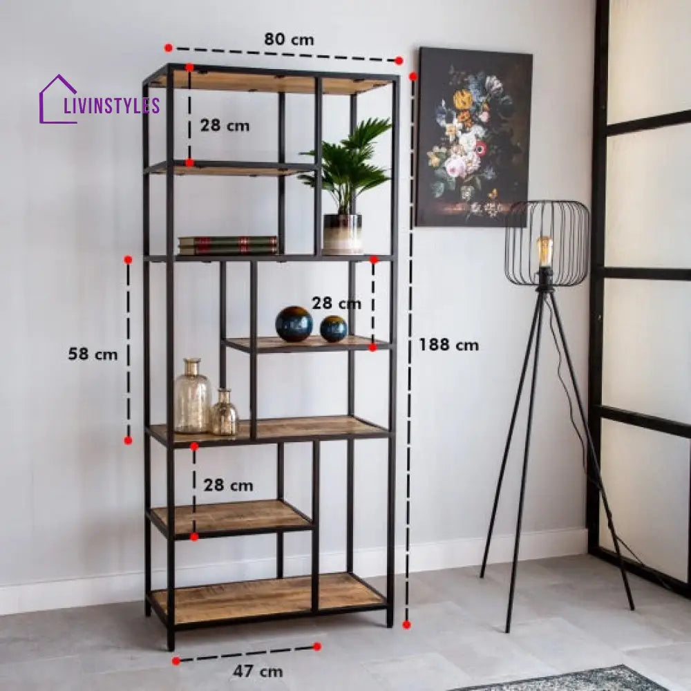 Lavanya Slim Line Metallic Bookshelf (Medium)