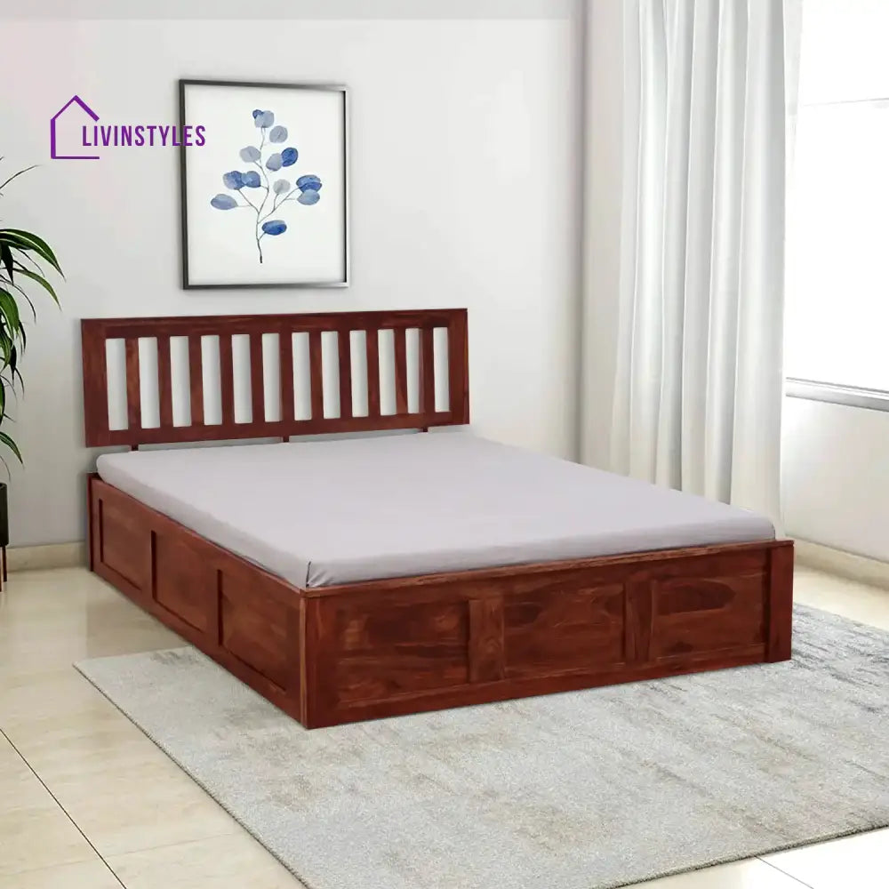 Bhawika Sheesham Wood box Storage Beds Queen / Honey Bedroom Furniture Sets