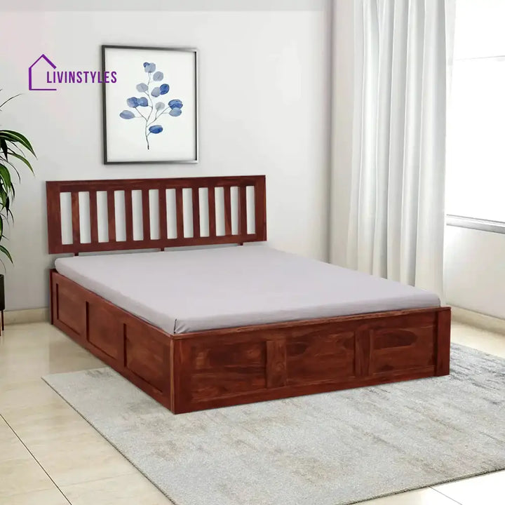 Bhawika Sheesham Wood box Storage Beds Queen / Honey Bedroom Furniture Sets