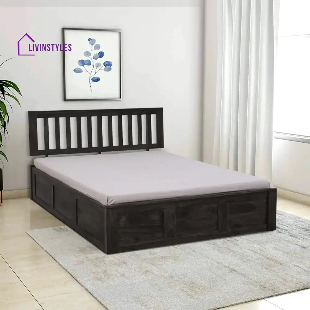 Bhawika Sheesham Wood box Storage Beds Queen / Walnut Bedroom Furniture Sets