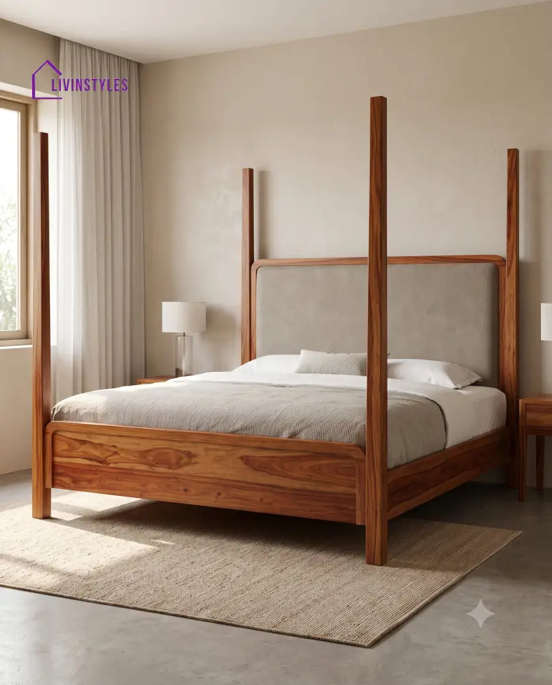 Lavanya Wooden Bed | Solid Wood Double Bed | Wooden King size bed & Wooden Queen size bed
