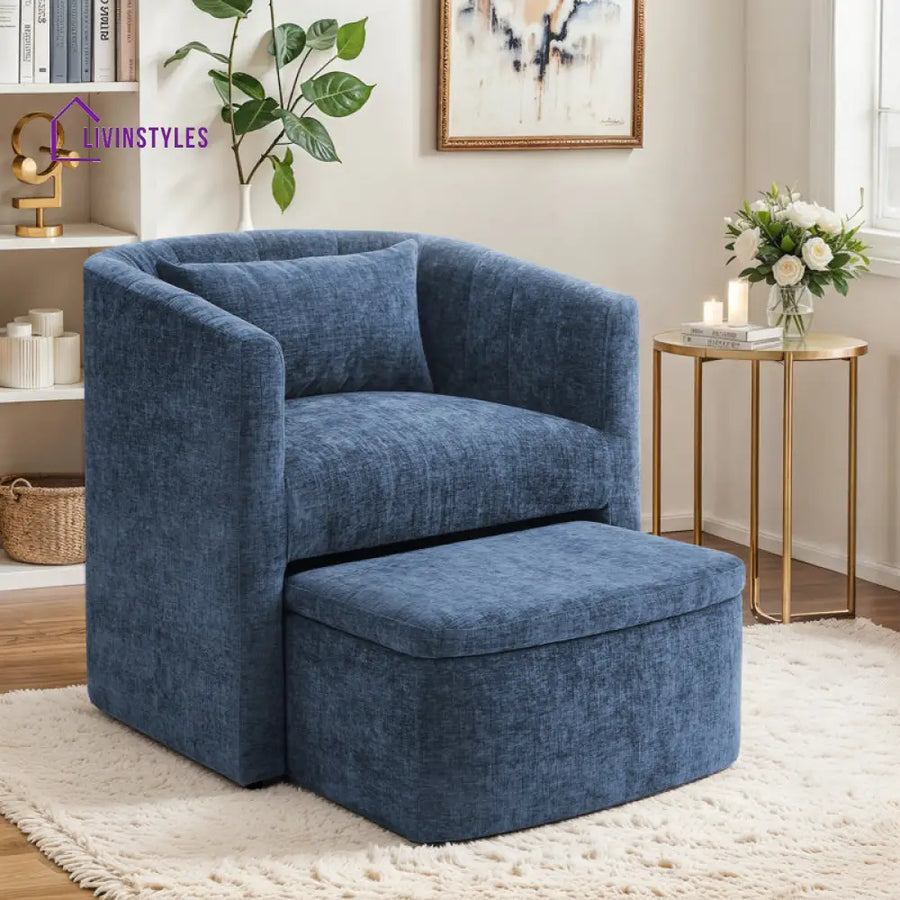 Laveena Solid Wood and Fabric Arm Chair | Living Room Chair | Lounge Chair
