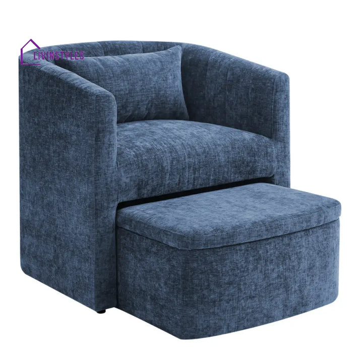 Laveena Solid Wood and Fabric Arm Chair | Living Room Chair | Lounge Chair