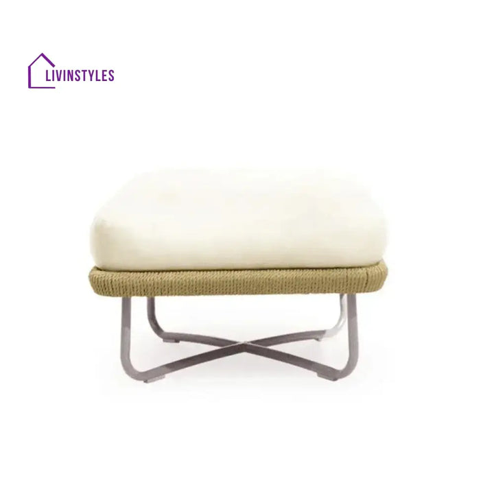 Lavika Outdoor 5pcs All-Weather Rope Sofa Set with Cushions (Beige & White) - Sofa Set