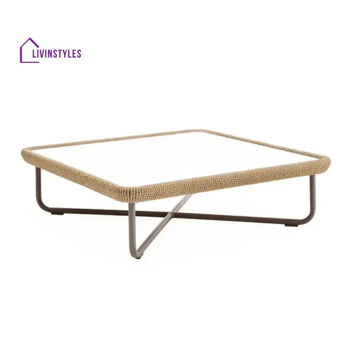 Lavika Outdoor 5pcs All-Weather Rope Sofa Set with Cushions (Beige & White) - Sofa Set