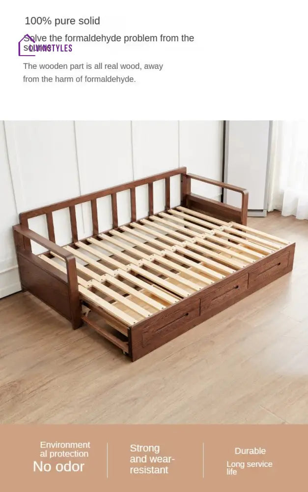 Lavita Solid Wood Sofa Come Bed | Easy Folding Sofa Come Bed