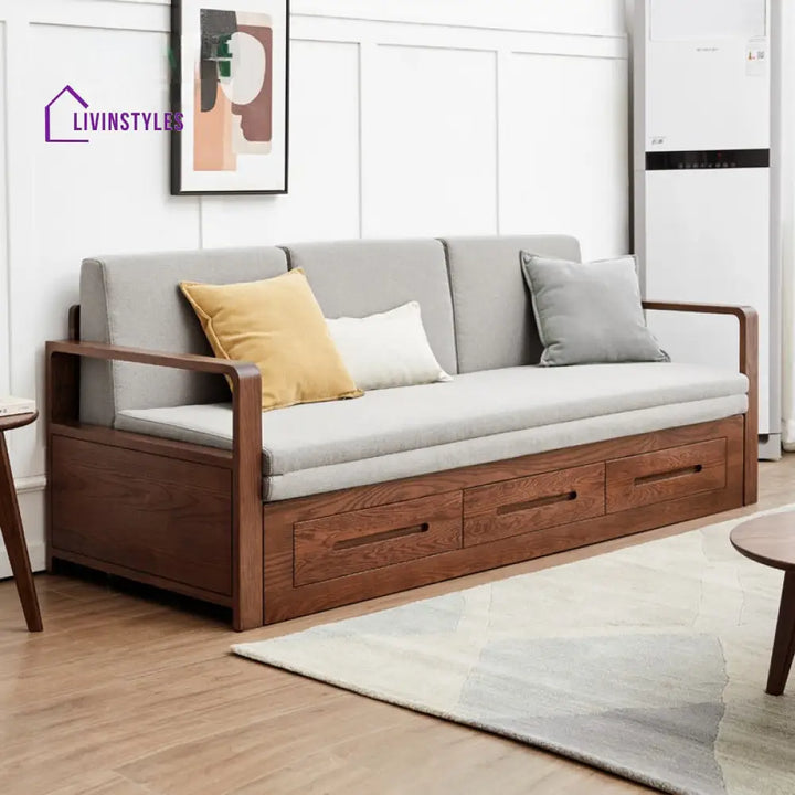 Lavita Solid Wood Sofa Come Bed | Easy Folding Sofa Come Bed
