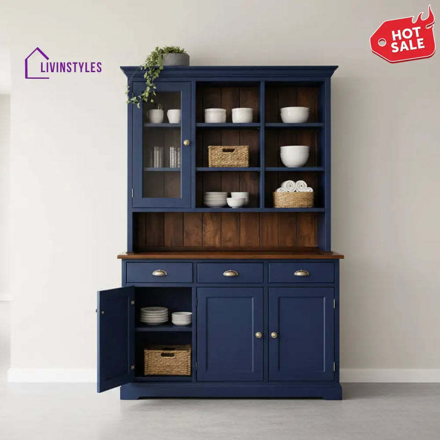Layla Wooden Frame Kitchen Cabinet | Hutch Cabinet - Hutch Cabinet