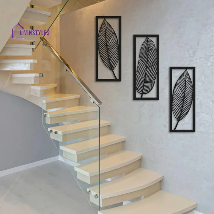 leaf geometric wooden wall art