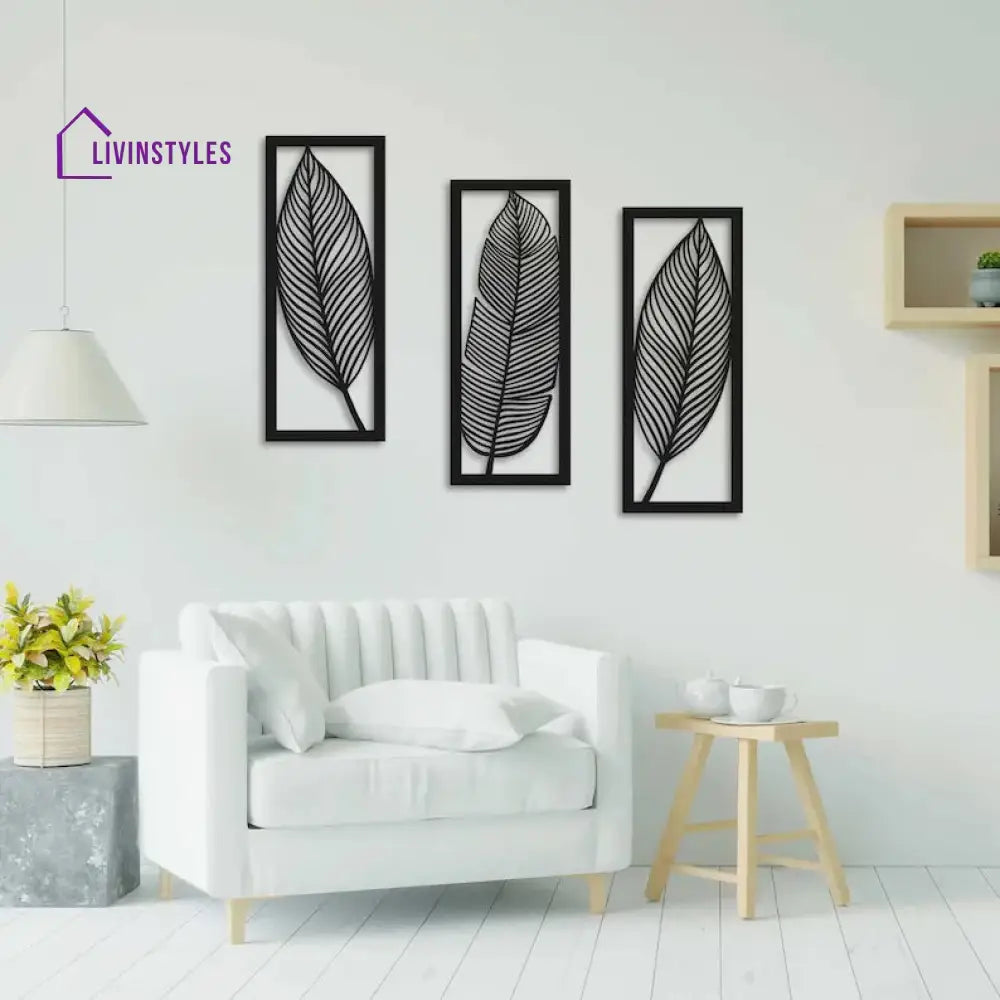 leaf geometric wooden wall art