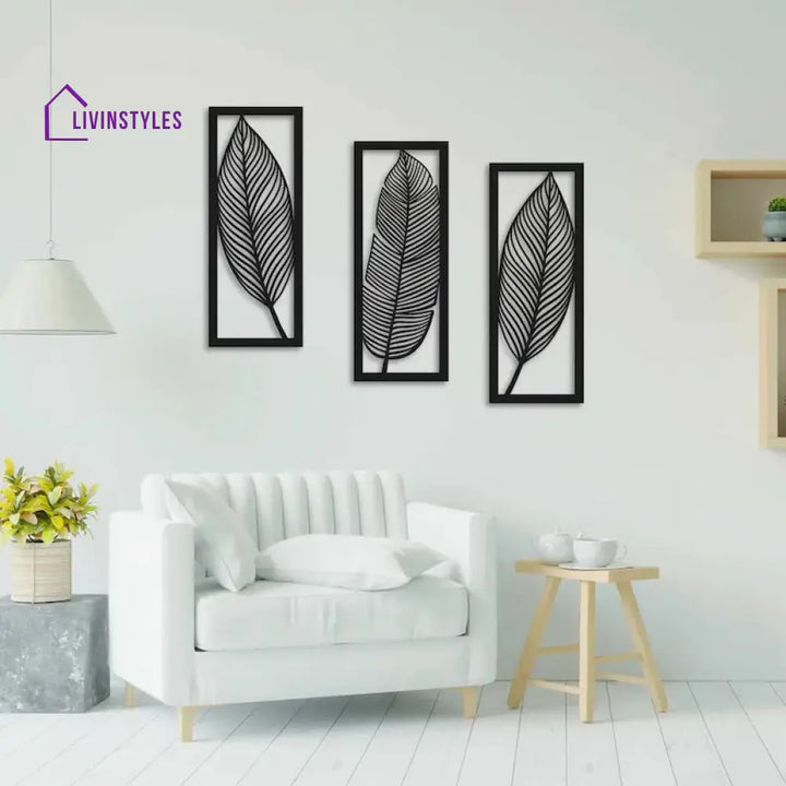 leaf geometric wooden wall art