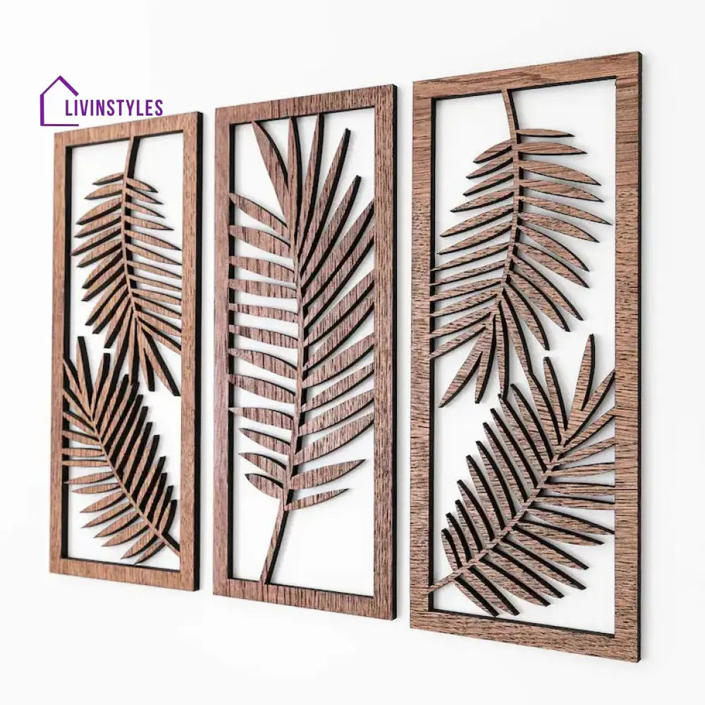 leaf geometric wooden wall art