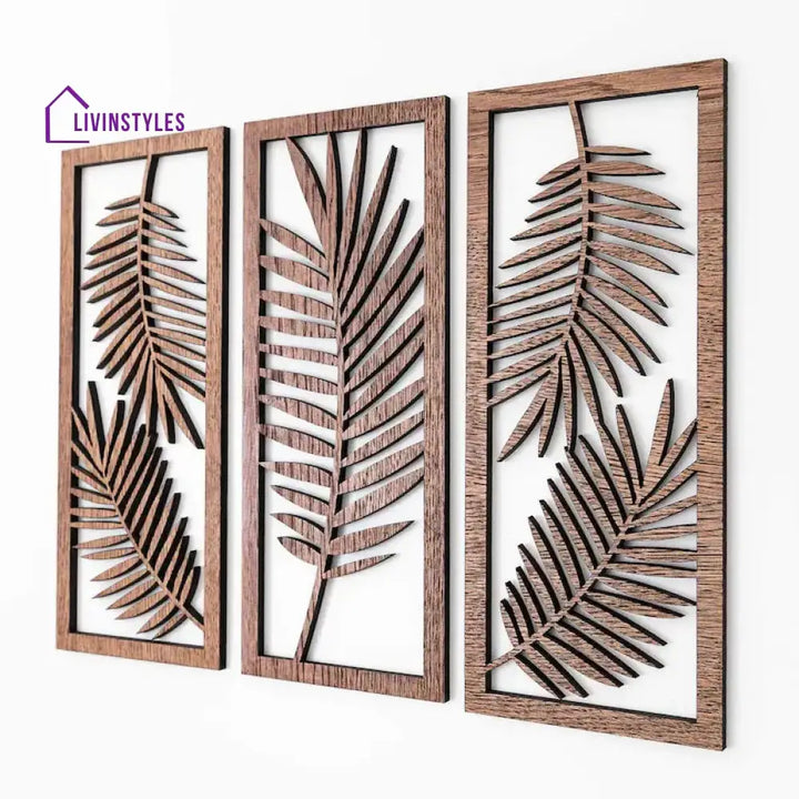 leaf geometric wooden wall art