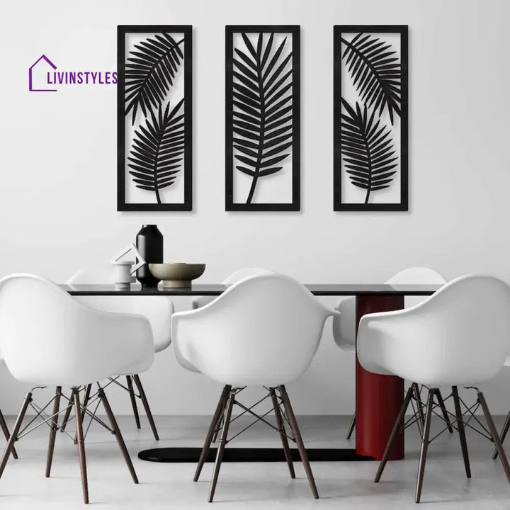 leaf geometric wooden wall art
