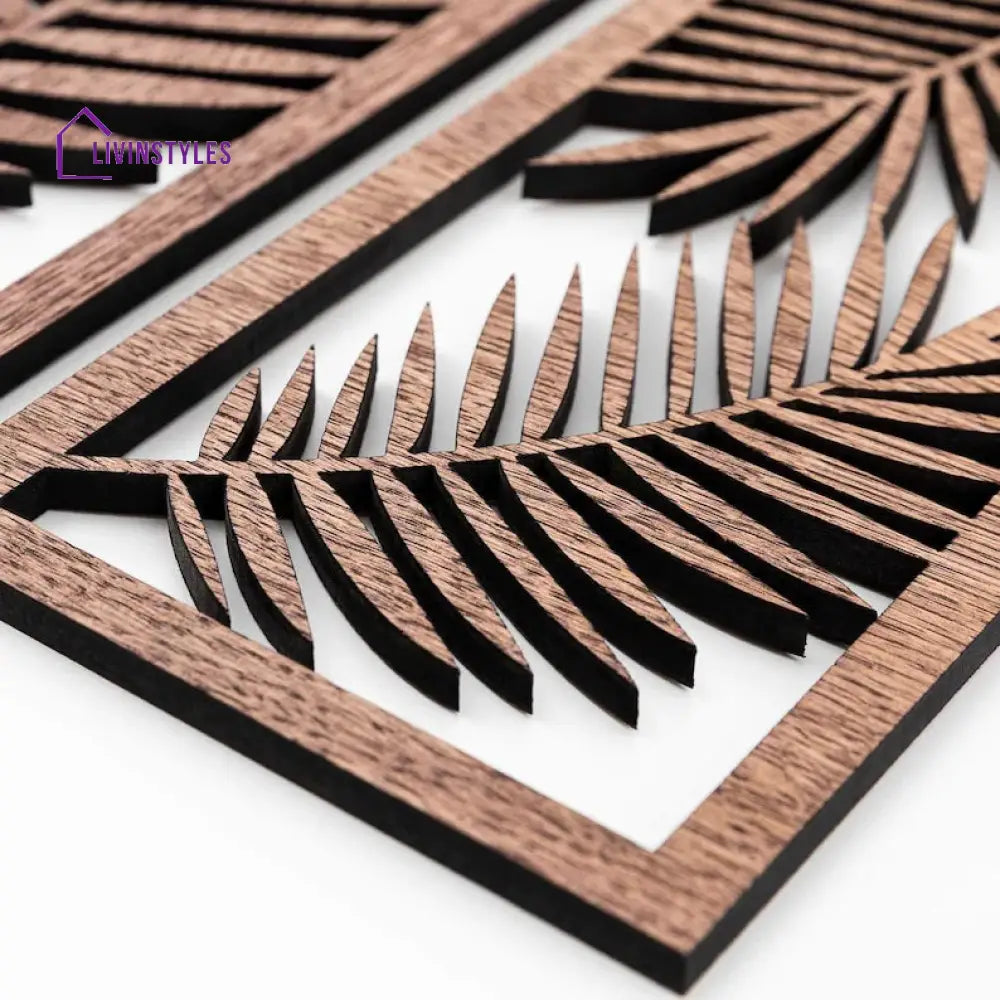 leaf geometric wooden wall art