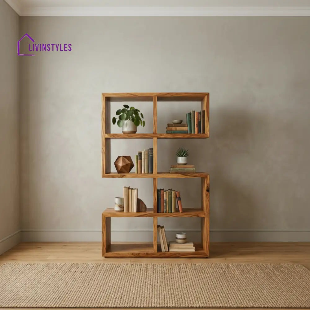 Leah Sheesham Wood Ladder Book Shelf (Honey Finish)