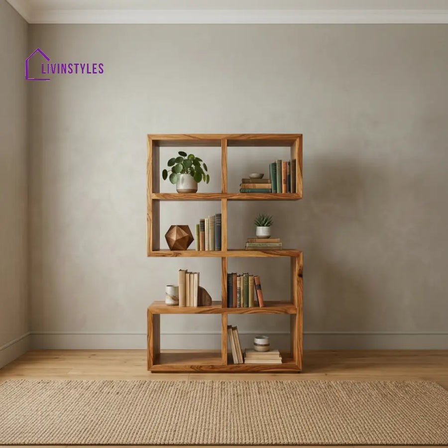 Leah Sheesham Wood Ladder Book Shelf (Honey Finish)