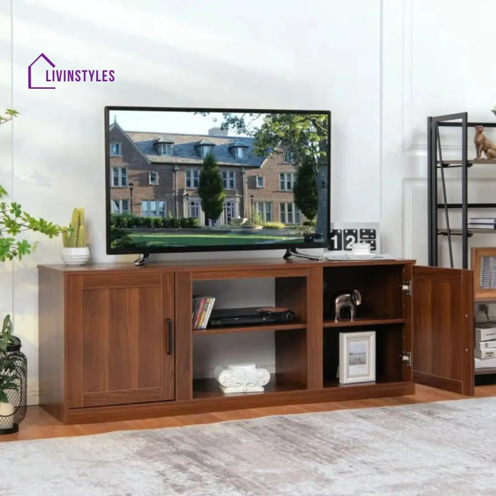 Leah Wood Finish Tv Unit Stand for Living Room