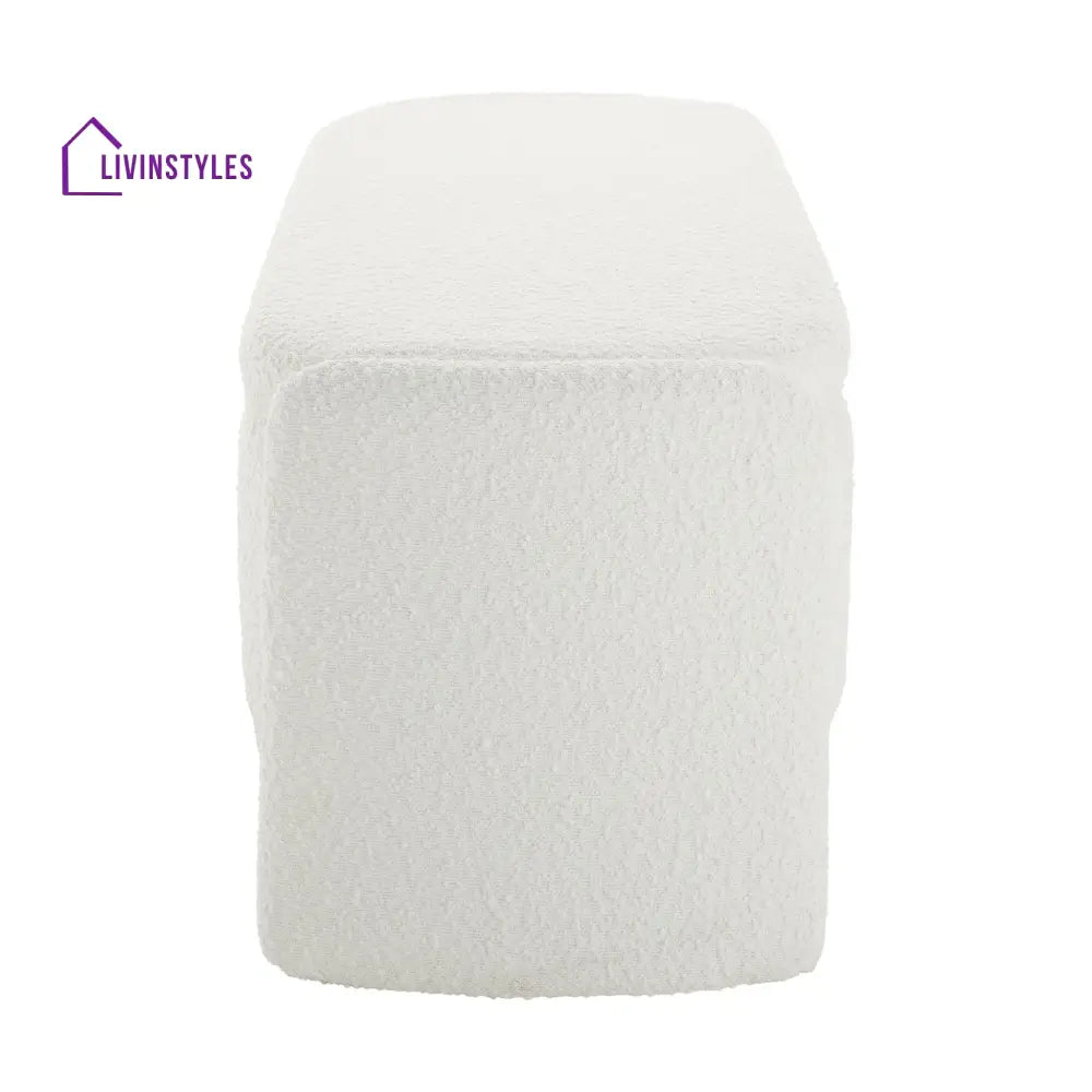 Leandro Curved Storage Bench - Boucle Ivory End of Bed Ottomans