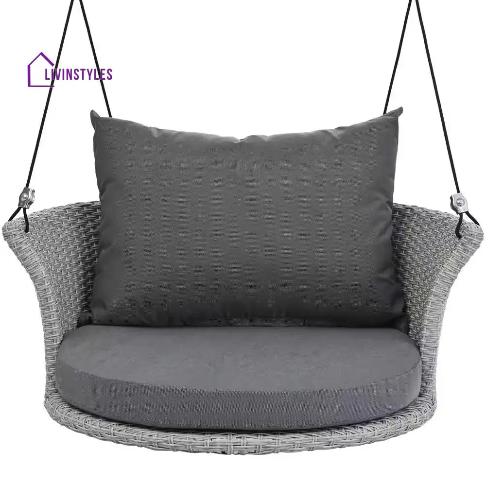 Ledger Single Seater Hanging Swing Without Stand For Balcony Garden Swing (Grey) - Swings