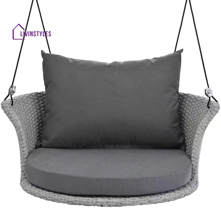 Ledger Single Seater Hanging Swing Without Stand For Balcony Garden Swing (Grey) - Swings