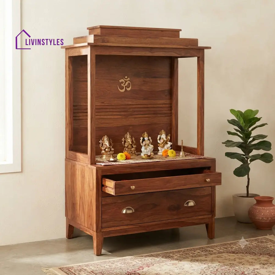 Leena Premium Solid Wood Home Temple | Pooja Mandir for Home