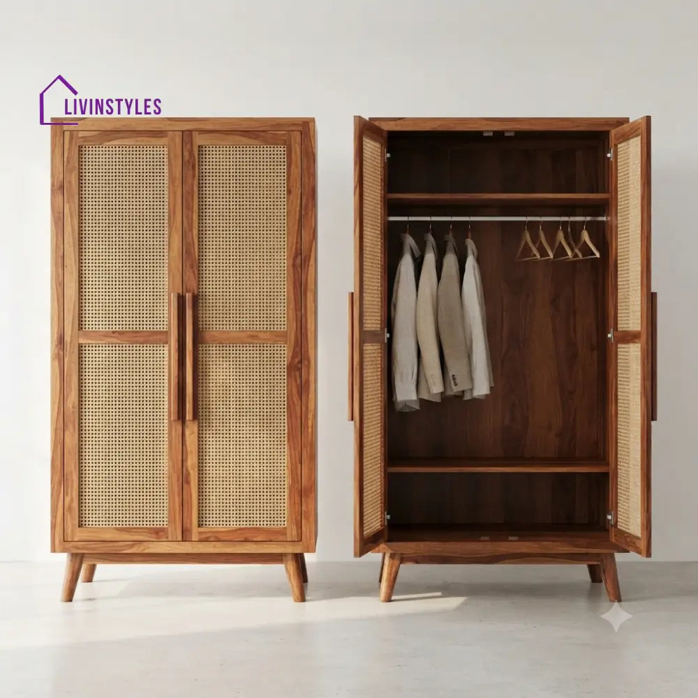 Leena Wooden Wardrobe for Clothes | Cupboard for Clothes