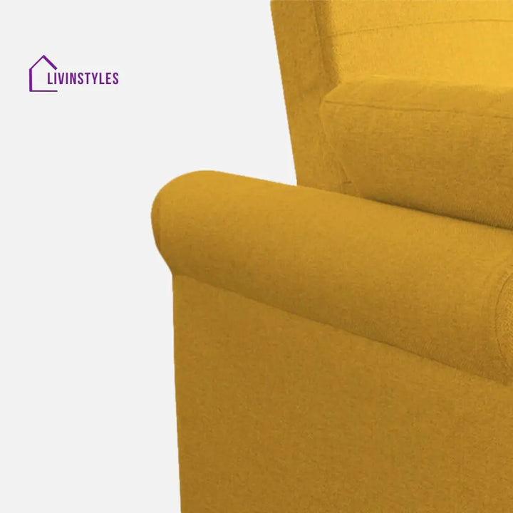 Fornia Fabric 3 Seater Pull Out Sofa Cum Bed In Bold Yellow Colour