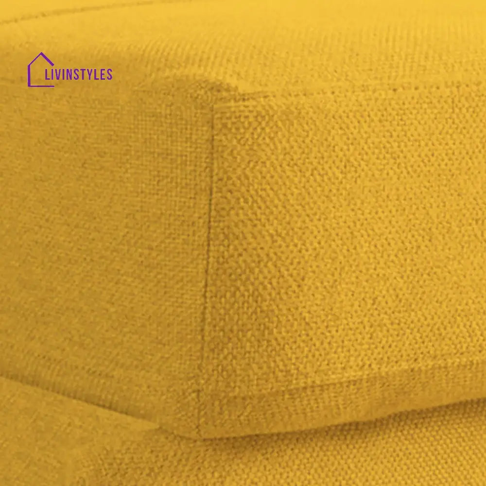 Fornia Fabric 3 Seater Pull Out Sofa Cum Bed In Bold Yellow Colour